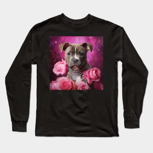 Rosy Staffy Puppy Long Sleeve T-Shirt